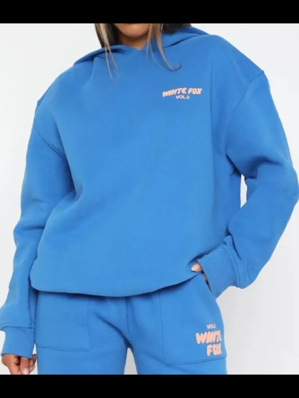 White Fox Off Stage Blue Hoodie